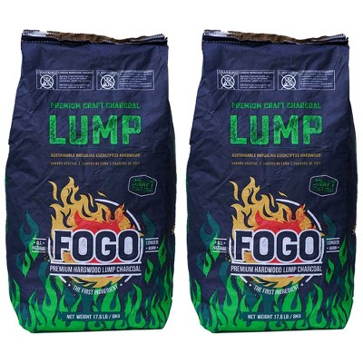 Fogo FG-CH-BRA-17 All Natural Restaurant Quality Brazilian Eucalyptus Blend Hardwood Lump Charcoal for Grilling and Smoking, 17.6 Pounds (2 Pack)
