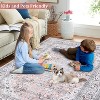 Large Living Room Rug Vintage Medallion Area Rug Washable Area Rug Easy Cleaning Stain Resistant Indoor Carpet with Non-Slip Backing - 4 of 4