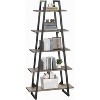 Jojoka 5-Tier Ladder Bookshelf, Tall Rustic Bookcase with Open Display Shelves and Sturdy Metal Frame for Living Room, Home Office, Light Gray - 4 of 4