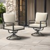 POCASSY Patio Swivel Chairs Dining Chairs Set, Heavy Duty Swivel Dining Chairs with Beige Tied Cushion, High Back Metal Dining Chairs - 4 of 4