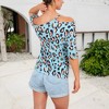Anna-Kaci Women's Off Shoulder Leopard Print Top with Strappy Detail and Relaxed Fit - 4 of 4