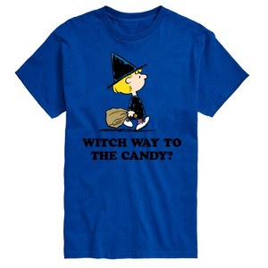 Men's - Peanuts - Witch Way To The Candy Short Sleeve Graphic T-Shirt - 1 of 4