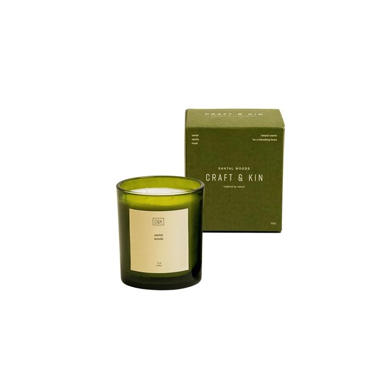 Craft & Kin Premium Aromatherapy Soy Green Candle, 1 of 9