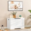 USIKEY Toy Chest, Toy Box for Living Room, Storage Chest with 2 Safety Hinges, 29“ Lift Top Storage Bench, for Bedroom, Entryway, White - 2 of 4