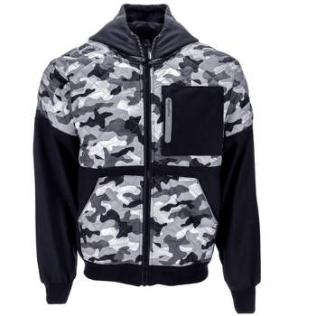 RefrigiWear Men’s Camo Diamond-Quilted Insulated Softshell Hooded Jacket