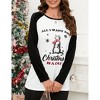 Womens Merry Christmas Sweatshirts Cute Long Sleeve T Shirt Raglan Baseball Pullover Top - 3 of 4