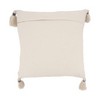 Saro Lifestyle Color Band Fringed Outdoor Down Filled Throw Pillow, 18"x18", Blue - 2 of 3