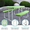 SKONYON Kids Picnic Table Set with 2 Benches Durable Steel Frame for Indoor Outdoor Use - 3 of 4