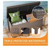 260 Gallon Outdoor Storage Deck Box Heavy Duty Patio Rattan Weather & Waterproof Brown - 4 of 4