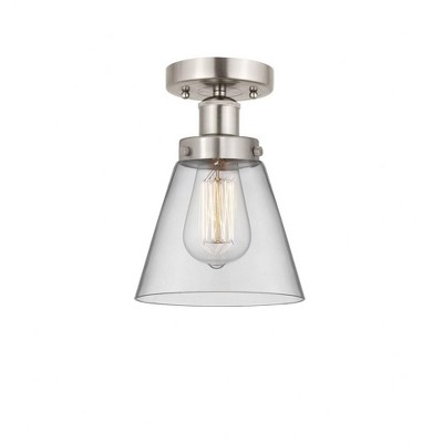 Cone - 1 Light Semi-Flush Mount In Industrial Style-8.25 Inches Tall and 6.5 Inches Wide