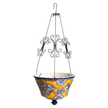 Plow & Hearth - Authentic Mexican Talavera Hanging Planter