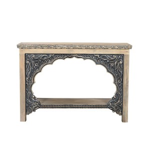 Taran Designs,Grayson Carved Solid Wood Console Table - 1 of 4