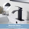 WOWOW Single Handle Waterfall Bathroom Faucet with Deckplate - 3 of 4
