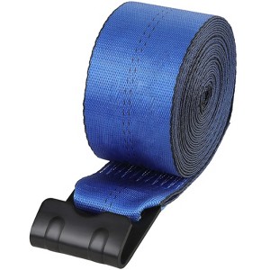 VEVOR Winch Straps, 4" x 30', 6000 lbs Load Capacity, 18000 lbs Breaking Strength, Truck Straps with Flat Hook, Blue (10 Pack) - 1 of 4