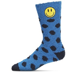 Memoi Men's Polka Dot Smiley Face Embroidery Cozy Crew Socks - 1 of 3