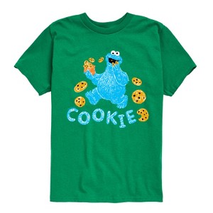 Boys' - Sesame Street - Scribble Cookie Monster Short Sleeve Graphic T-Shirt - 1 of 4