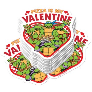 TMNT Pizza is My Valentine 50ct Vinyl Large Deluxe Stickers Variety Pack - 1 of 4