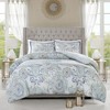 3 Pcs Elegant Floral Print Cotton Reversible Duvet Set, All Season Home Textile fits Lux Bedroom Decor - 3 of 4