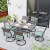 Pamapic 7-Piece Metal Patio Outdoor Dining Set with Rectangle Table and Rattan Swivel Chairs with Cushion - 4 of 4