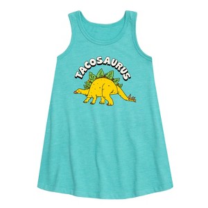 - Instant Message - Tacosaurus Graphic Sleeveless Aline Dress - 1 of 4