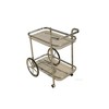 Iron Trim 2-Tier Serving Trolley with Glass Shelves – Chrome Bar Cart - 2 of 4