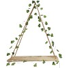 Aoibox Set of 2 Wooden Hanging Wall Shelves with Artificial Ivy and LED Lights for Home Decor, Living Room, Bedroom, Kitchen - 2 of 4