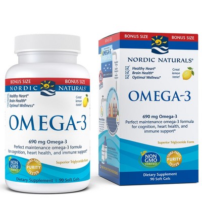 Nordic Naturals Lemon Omega-3 - Aids Cognition, Heart Health, and Immune Support