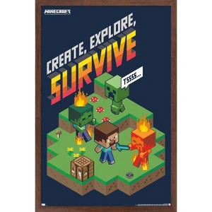 Trends International Minecraft - Create, Explore, Survive 2 Framed Wall Poster Prints - 1 of 4