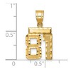 Black Bow Jewelry 14k Yellow Gold, Varsity Collection, Small D/C Pendant Number 81 - 3 of 4