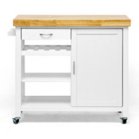 Denver Modern Kitchen Cart White Baxton Studio Target