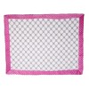 Bacati - Grey Dots with Solid Border Blanket (Grey Dots/Bright Pink Border) - 2 of 4