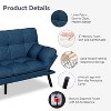Dyonery 71" Futon Sofa Bed,Cozy Convertible Loveseat Sleeper, Linen Fabric Couch with Adjustable Back & Arms for Living Room, Guest Room - Light Gray - 4 of 4