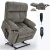 Oversized Chenille Power Lift Recliner Chair with Heat & Massage, Dual Motor Infinite Position, 8-Point Vibration, Lumbar Heating, Cup Holders - 2 of 4