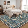 Floral Area Rug – Washable, Non-Slip, Soft, Low Pile for Living Room, Dining Room, Bedroom, Office - 3 of 4