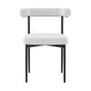 Armen Living Set of 2 Shannon Iron and Fabric Dining Chairs Matte Black/Cream - 4 of 4