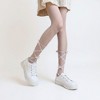 Anna-Kaci Women's Sheer Tights with Crisscross Lace Ribbon and Bow Detail at Ankles - Pink - 2 of 4