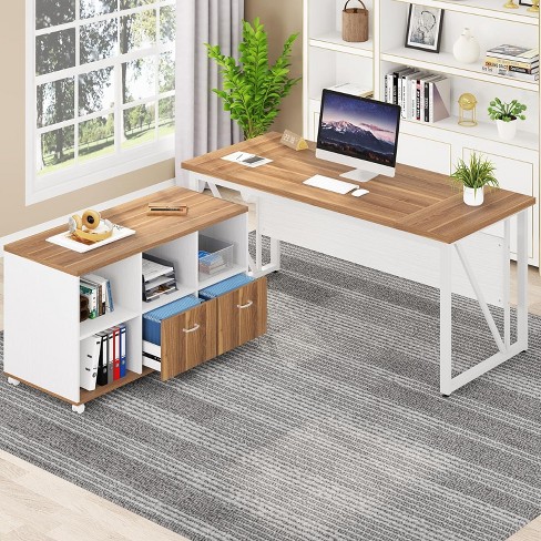 Tribesigns 63-inch Executive Computer Desk, White : Target
