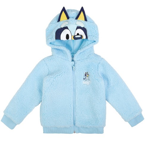  Bluey & Bingo Toddler Boys Fleece Zip-Up Raglan Hoodie