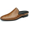 Santimon Men's Woven Leather Mules Stylish Slip-on Backless Loafers - 2 of 4