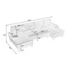 SKRAN 114" U-Shaped Couch Convertible Sectional Sofa 4-Seat Sofa with Double Chaise Lounge for Apartment, Living Room - 4 of 4