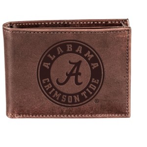 Evergreen NCAA Alabama Crimson Tide Brown Leather Bifold Wallet Officially Licensed with Gift Box - 1 of 1