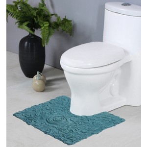 Bell Flower Collection Cotton Floral Pattern Tufted Bath Rug - Home Weavers - 1 of 4