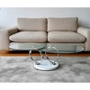 HomeRoots 32" Clear White and Silver Glass And Metal Round Abstract Coffee Table - 2 of 4
