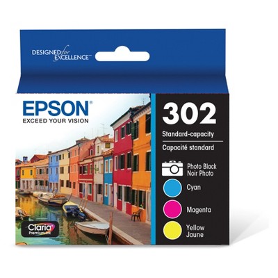 Epson 302 Black, C M Y 4pk Ink Cartridges - Black, Cyan, Magenta 