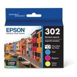 Epson 302 Black, C/M/Y 4pk Ink Cartridges - Black, Cyan, Magenta, Yellow (T302520-CP)