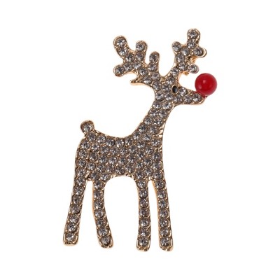 Unique Bargains Christmas Brooches DW108 Gold Alloy Dripping Wax 1.18"x1.89" 1Pc