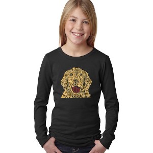 LA Pop Art Girl's Word Art Long Sleeve - Dog - 1 of 4