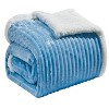 Plazatex Corduroy Lined Oversized All Season 100% Polyester Blanket King 108" x 90" Light Blue - 3 of 4