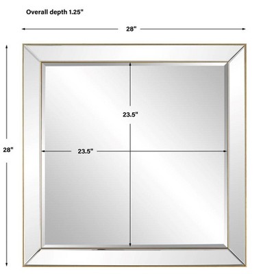 Lytton 28" Gold Square Wood Transitional Mirror