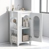 20" Bathroom Vanity with Sink,Freestanding Cabinet with Toilet Paper Holder, Two-Tier Shelf,Adjustable Shelf,Ceramic Basin - 2 of 4